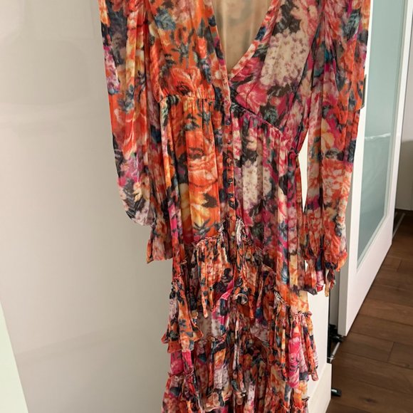 Rococo Sand Floral Maxi Dress - Pink and Orange - Picture 7 of 8